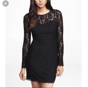 ☀️ EXPRESS Black Lacey Low-Back Dress